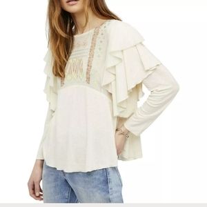 Free People Ruffled Boho Top